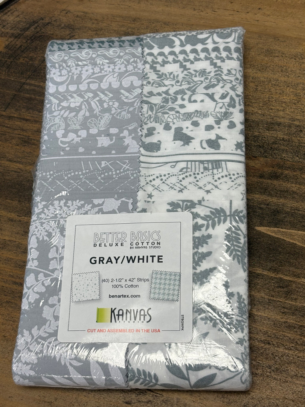 Better Basics Gray and White 2½-Inch Strip Pack by Kanvas Studio for Benartex